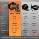 Spider Farmer® 100mm 350m3/h / su greičio reguliatoriumi