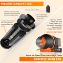 Spider Farmer® 100mm 350m3/h ventiliatorius + filtras / su auto temperatūros valdymu