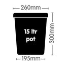 Vazonas 15L / AP210/SQ/BLACK