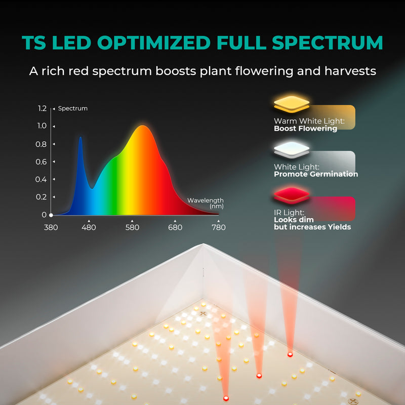 2024 Mars Hydro TS 600 100W pilno spektro LED auginimo lempa mažoms erdvėms