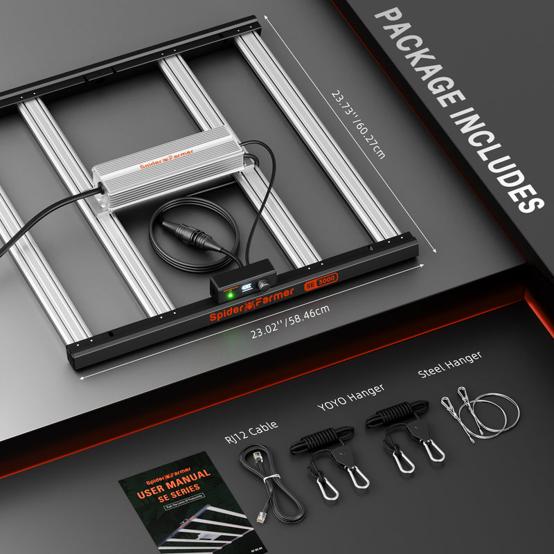 Spider Farmer® SE3000 300W LED Samsung LM301H EVO + Bluetooth / WiFi Smart App