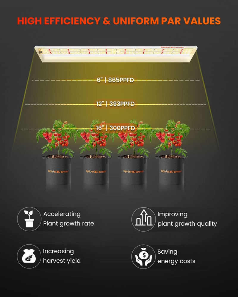 2025 Spider Farmer® SF600 LED 74W 120x60cm
