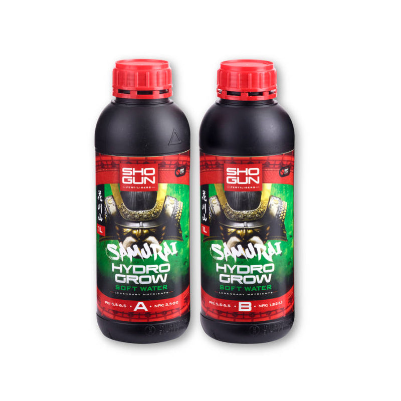 Shogun Fertilisers Samurai Hydro Grow 2x1L, 2x5L, 2x10L (A&B) Soft Water