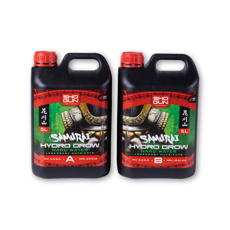 Shogun Fertilisers Samurai Hydro Grow 2x1L, 2x5L, 2x10L (A&B) Hard Water