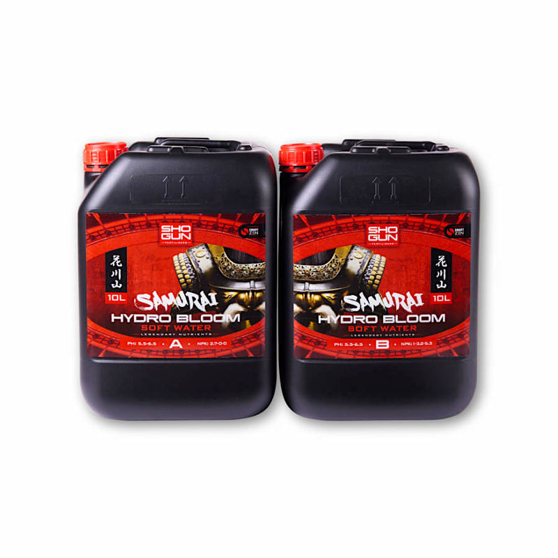 Shogun Fertilisers Samurai Hydro Bloom 2x1L, 2x5L, 2x10L (A&B) Soft Water