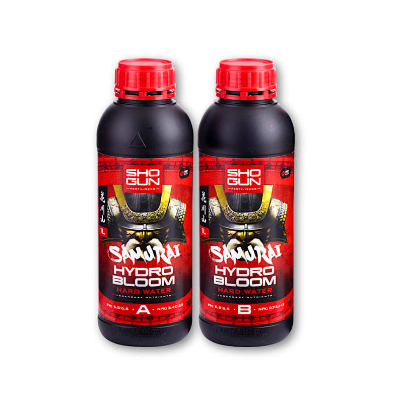 Shogun Fertilisers Samurai Hydro Bloom 2x1L, 2x5L, 2x10L (A&B) Hard Water