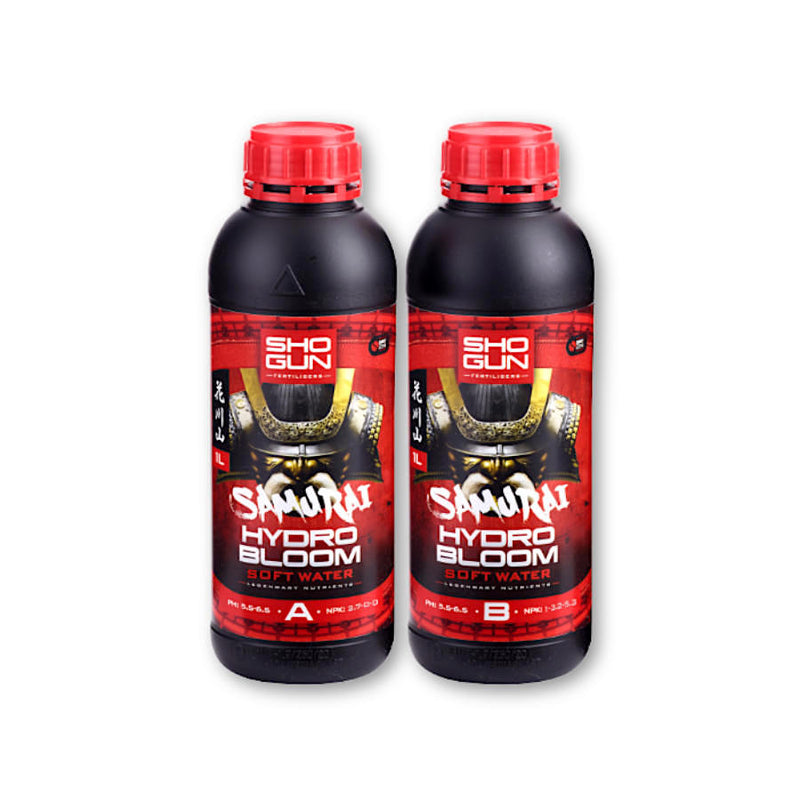 Shogun Fertilisers Samurai Hydro Bloom 2x1L, 2x5L, 2x10L (A&B) Soft Water