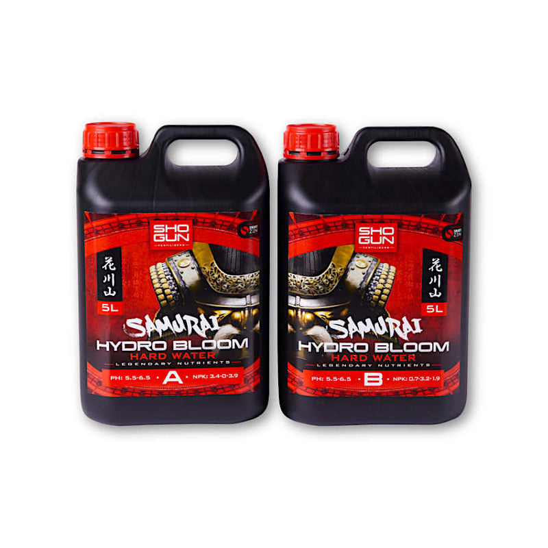 Shogun Fertilisers Samurai Hydro Bloom 2x1L, 2x5L, 2x10L (A&B) Hard Water