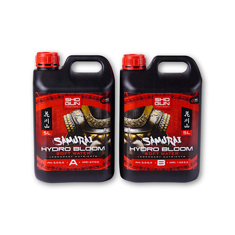 Shogun Fertilisers Samurai Hydro Bloom 2x1L, 2x5L, 2x10L (A&B) Soft Water