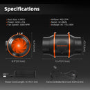 Spider Farmer® 150mm vėdinimo rinkinys su anglies filtru ir greičio reguliatoriumi
