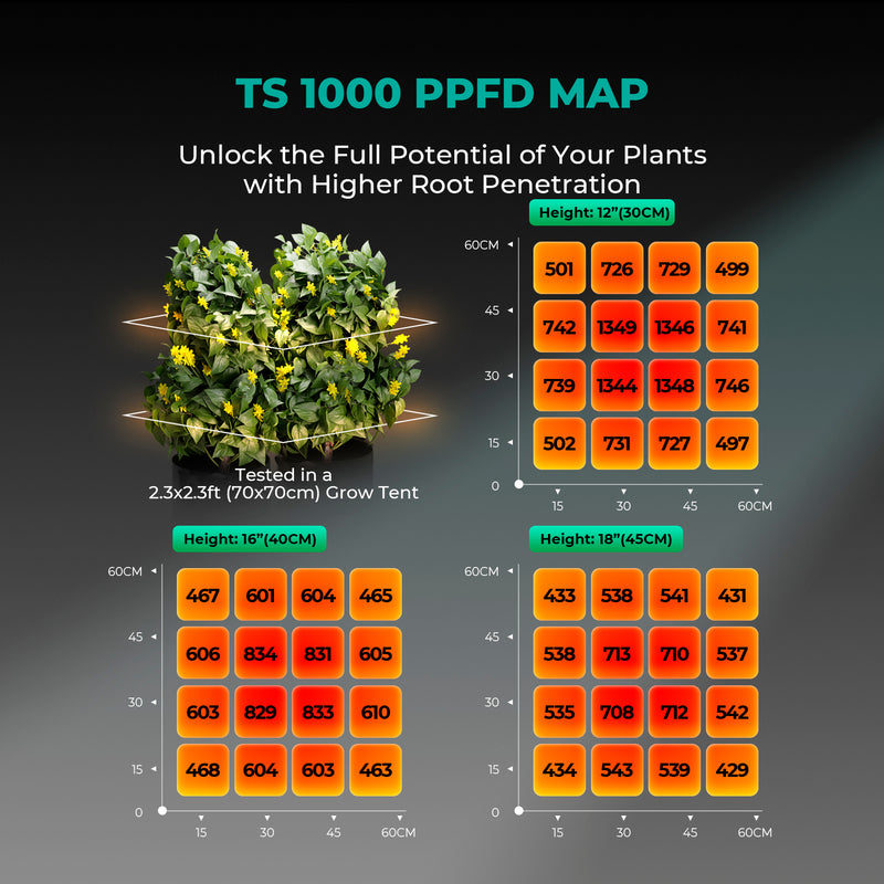 2024 Mars Hydro TS 1000 pilno spektro LED auginimo lempa 150W su reguliuojamu ryškumu